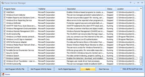 Puran Service Manager