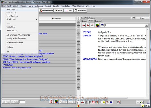 Purchase Order Organizer Deluxe