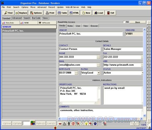 Purchase Order Organizer Pro