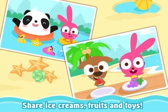 Chia sẻ kem, trái cây và đồ chơi với những người bạn động vật dễ thương