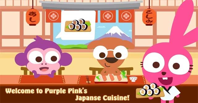 Chào mừng các bạn nhỏ ghé thăm nhà hàng Nhật Bản trong game Purple Pink’s Japanese Cuisine cho Android