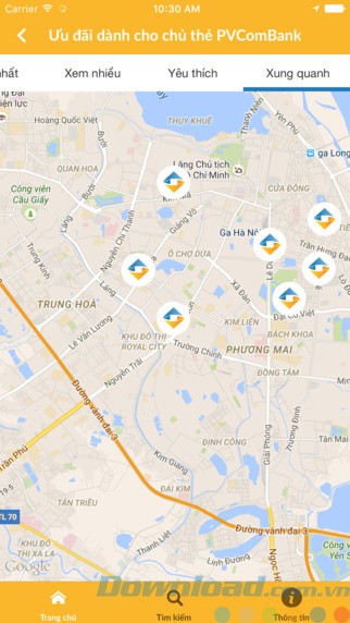 Tìm ưu đãi trên bản đồ