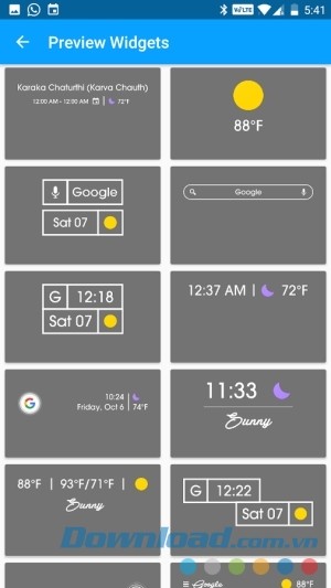 Trình xem trước của Pxl2 Zooper Widgets cho Android