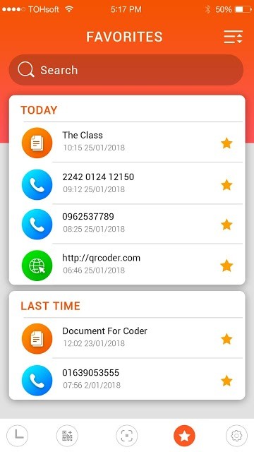 QR Code Reader cho Android hỗ trợ lưu dữ liệu yêu thích