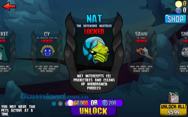 Hệ thống nhân vật trong game Quadropus Rampage