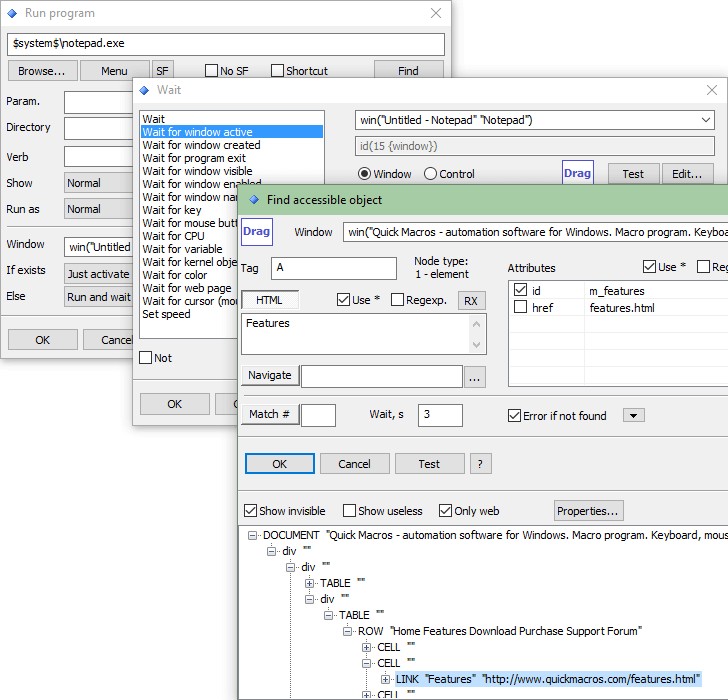 Quick Macros hỗ trợ các lệnh thường dùng