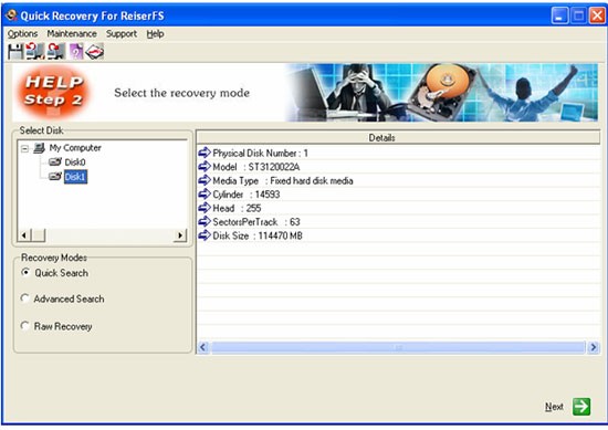 Quick Recovery for linux (ReiserFS)