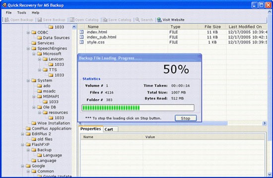 Quick Recovery for MS Backup