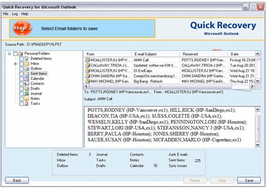Quick Recovery for MS Outlook