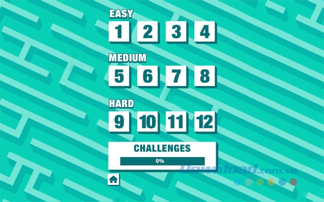 QuickMaze2D mang tới 3 mức độ khó