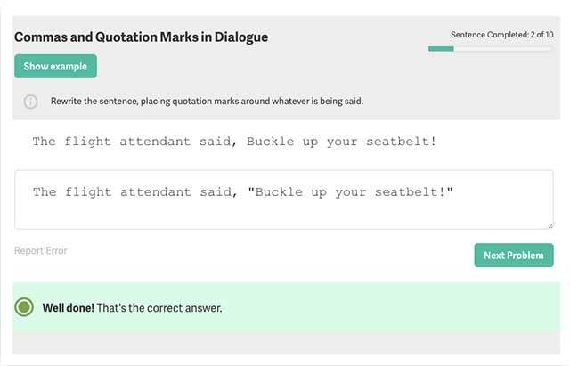Quill có hàng trăm hoạt động viết câu để giúp bạn luyện tập các kỹ năng ngữ pháp
