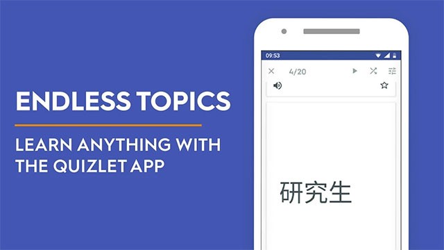 Chủ đề phong phú trong ứng dụng Quizlet