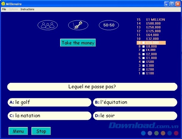 Trả lời câu hỏi để trở thành triệu phú