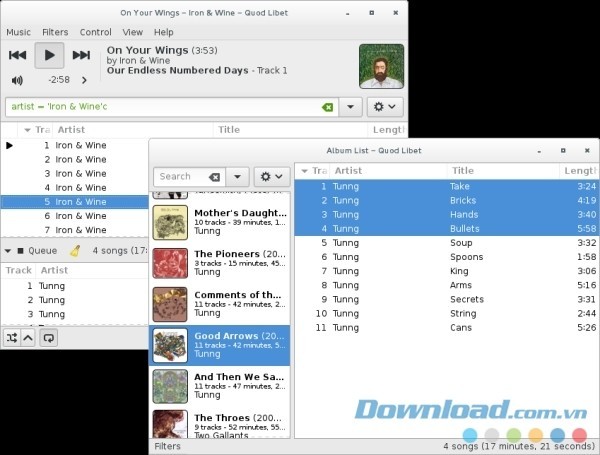 Quod Libet cho Mac hỗ trợ mở nhiều cửa sổ tính năng cùng lúc để tiện theo dõi