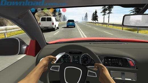 Game đua xe góc nhìn người thứ nhất từ trong cabin