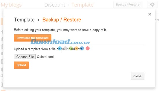 Cài đặt Template vào Blogger