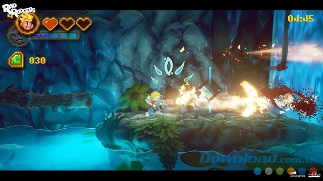 Sử dụng nhiều loại vũ khí trong game hành động phiêu lưu mới Rad Rodgers: World One cho máy tính