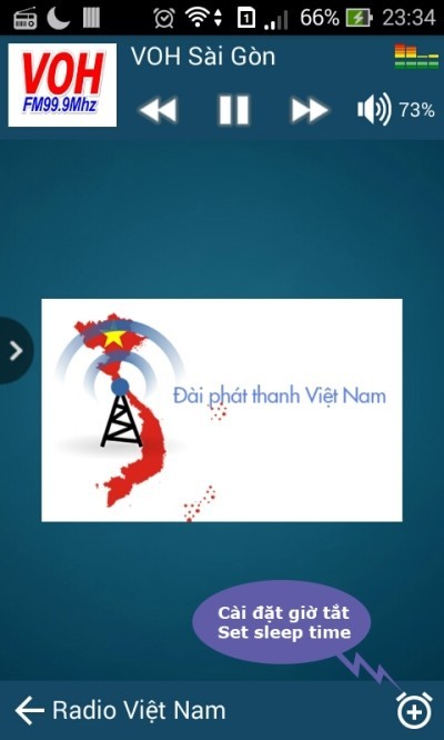 Hẹn giờ tự tắt trên Radio Viet Nam