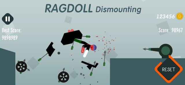 Trình diễn các màn đâm va và phá hủy nhiều nhất để được điểm cao trong game Ragdoll Dismounting