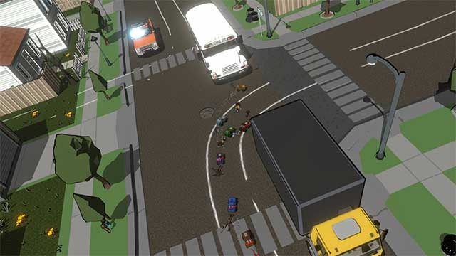 Điều khiển những chiếc xe hơi điều khiển từ xa (RC) kéo đồ chơi đi khắp khu phố