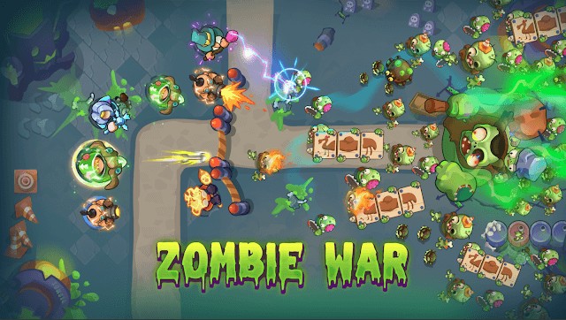 Phòng thủ chống lại zombie trong game chiến lược Raid Royal: Tower Defense