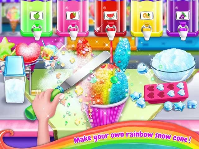 Tự làm ra cây kem cầu vồng của riêng mình trong game Rainbow Frozen Foods for Android