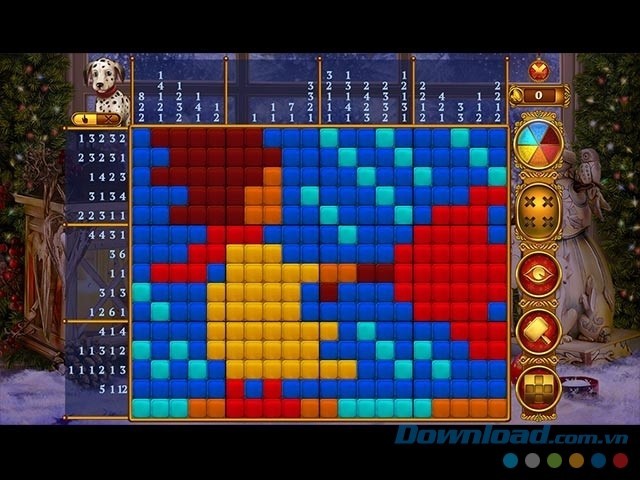 Nỗ lực vượt qua các bài chơi giải đố thú vị trong game trí tuệ Rainbow Mosaics: Christmas Lights 2 cho máy tính