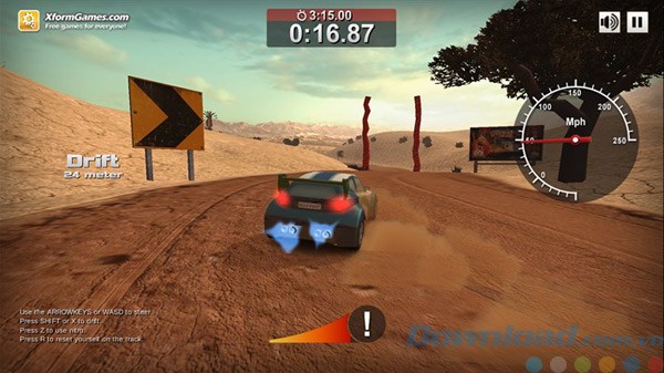 Nhấn X để drift