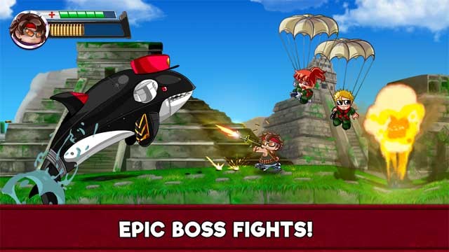 Tham gia vào những trận đấu boss hấp dẫn trong Ramboat 2 for Android