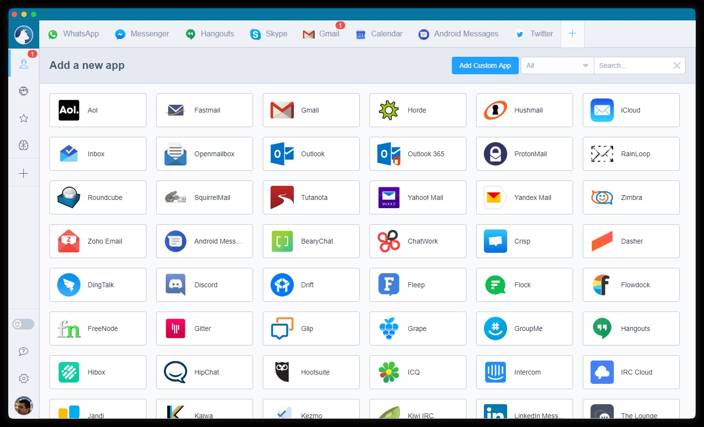 Rambox cho Mac gửi thư qua nhiều dịch vụ email