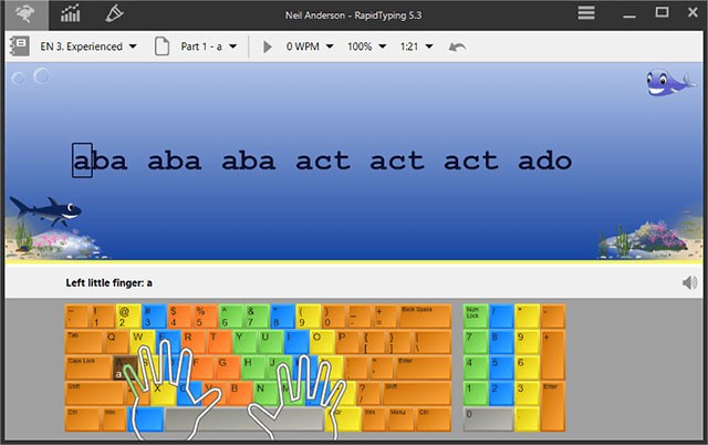 Khóa học gõ 10 ngón cơ bản cho người mới trên Rapid Typing Tutor