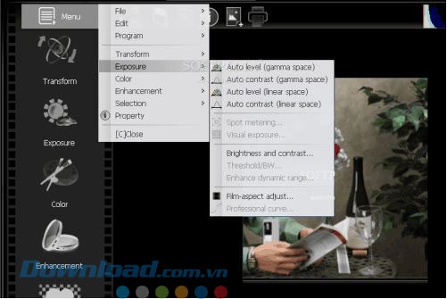 Các lựa chọn chỉnh sửa ảnh thô