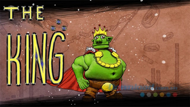 Hình ảnh của vị vua trong game phiêu lưu giải đố Rayon Riddles - Rise of the Goblin King cho máy tính