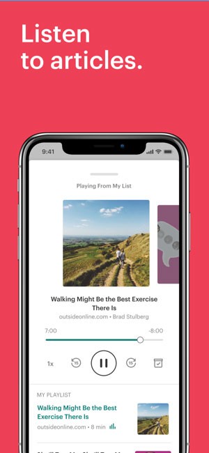Nghe các bài báo yêu thích trên Pocket
