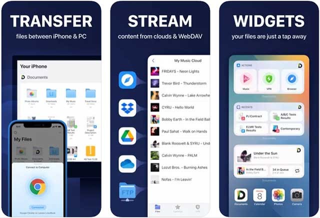 Đồng bộ với iCloud, Dropbox, Google Drive và các dịch vụ lưu trữ trực tuyến khác