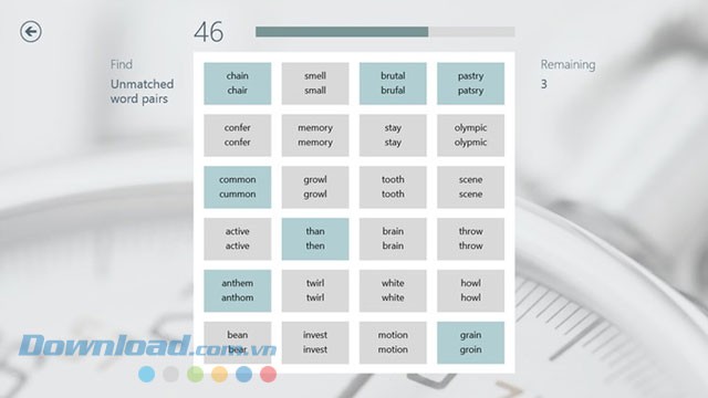 Bài tập tìm cặp từ