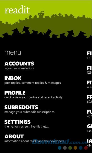 Các lựa chọn ứng dụng Readit trên điện thoại