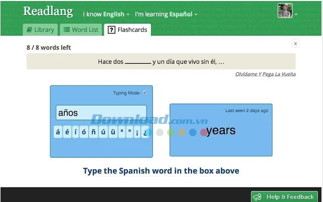 Học từ bằng Flashcard với extension Readlang