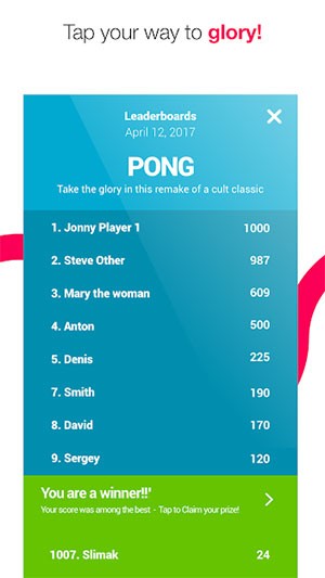 Danh sách phần thưởng của các game thủ