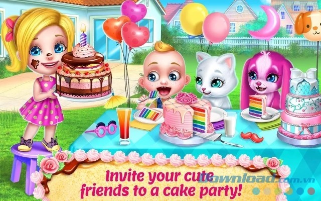 Chiêu đãi bạn bè trong bữa tiệc bánh vui nhộn