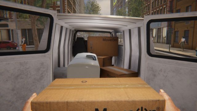 Lái xe tải vận chuyển đồ khắp thành phố