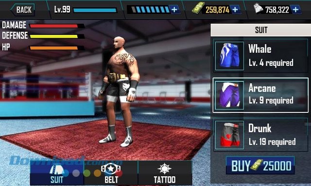 Tùy biến nhân vật trong game Real Wrestling 3D