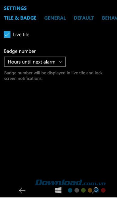 Tính năng hiển thị Live Tile