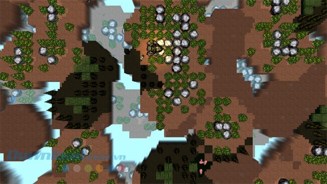 Các hòn đảo chồng chéo lên nhau trong game sinh tồn Rebirth of Island