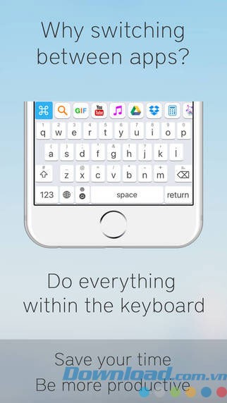 Bàn phím đa nhiệm cho iOS 8/ iOS 9
