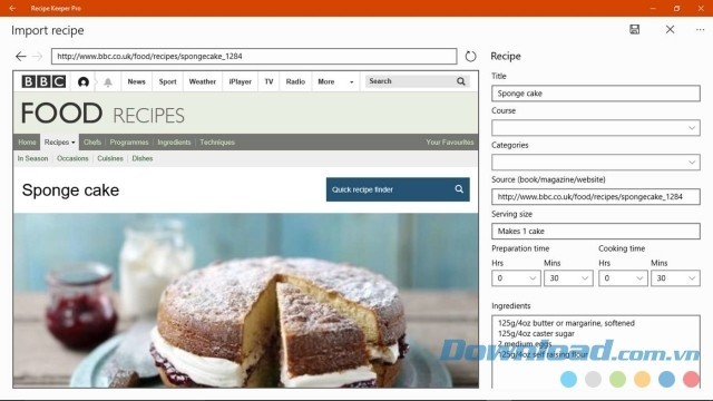 Lưu lại nhanh chóng công thức chế biến người dùng tìm thấy trên mạng