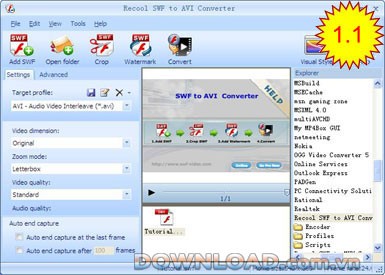 Recool SWF to AVI Converter