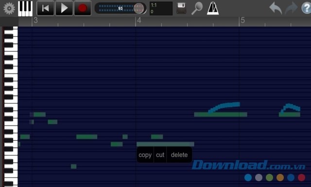 Giao diện chính của phần mềm âm nhạc Recording Studio Pro cho máy tính và Windows Phone