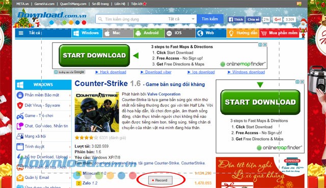 Chạm vào Record để bắt đầu quay màn hình với Recordit