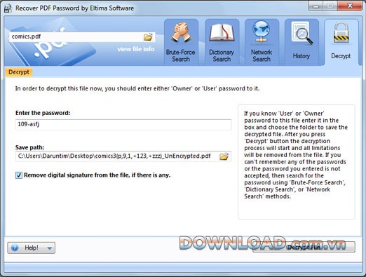 Recover PDF Password